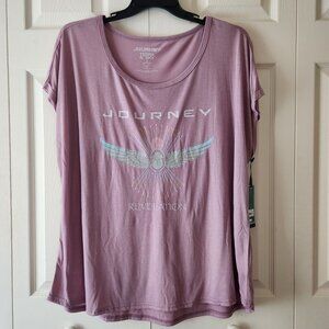 Journey Revelation Band Tee Size 2X Purple Graphic Tee Plus Size Terra & Sky